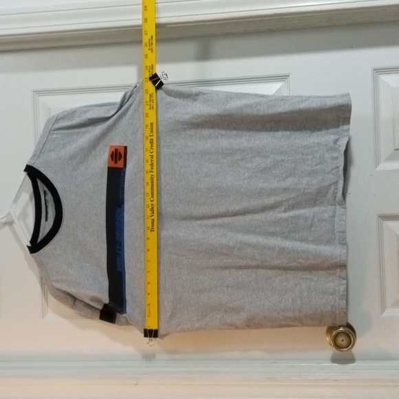 Harley-Davidson Gray Short Sleeve Black Stripe Tee Shirt Mens XLarge - Picture 5 of 6